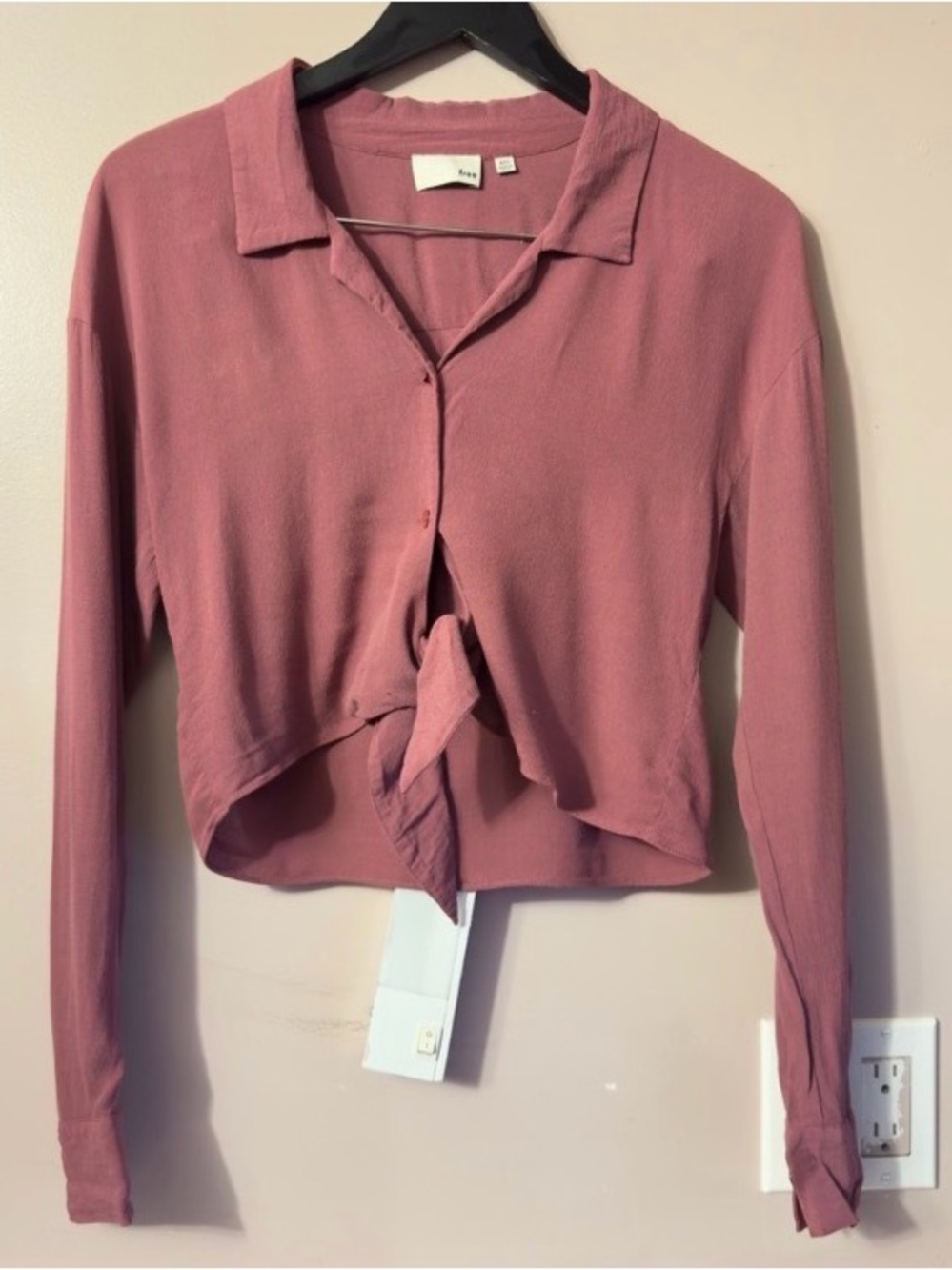 Wilfred Dusty Rose Tie-Front Button-Down Shirt